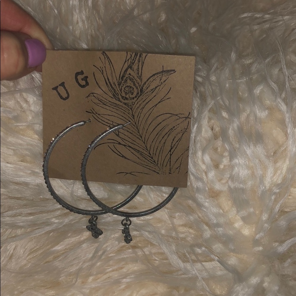 Rhinestone Hoops with Cross accents